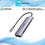 UGREEN USB-C 3.1 6IN1 DOCKING 2*USB 3.0-A HUB + HDMI + TF/SD+PD (SPACE GRAY)