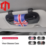 1pcs Car Visor Glasses Fastening Clip Leather Storage Box for Mini Cooper F54 F55 F56 F60 Sunglasses