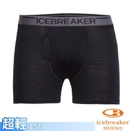 [New Zealand Icebreaker] Men Anatomica Merino Wool Ultra-Thin Boxer Briefs Boxer Briefs Black IB1030