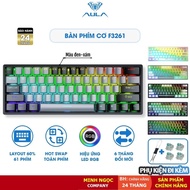 AULA F3261 Mechanical Gaming Keyboard Layout 60% Support Hotswap RGB Led Wired USB TYPE C for MAC WI