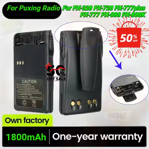 New Replacement Battery 7.4V 1800mAh for Puxing PX-328 PX728 Plus PX-777 PX-888K PX888 WEIERWEI VEV-