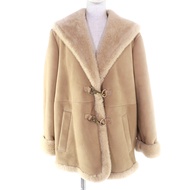 成色極佳 ★ COACH CF025 羊皮披肩式羊毛大衣，米色，金色五金，M碼，正品，女款