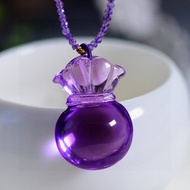 巴西天然紫水晶錢袋子寓意袋袋有錢富貴有餘紫氣東來