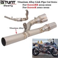 Slip On For BMW S1000RR S1000R 2019-2022 Motorcycle Exhaust Titanium Alloy Escape Eliminator Enhanced Link Pipe Catalyst