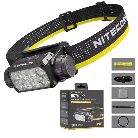 NITECORE HC75 UHE 3000 Lumen 32 LEDs Headlight Rechargeable E-focus Adjustment Hiking/Trekking Outdo