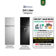 Electrolux Fridge 341L Refrigerator ETB3700K-A Silver ETB3740K-H Glossy Black Chilled Water Dispense
