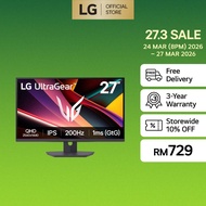27” UltraGear™ QHD IPS gaming monitor | 200Hz, 1ms, DisplayHDR™ 400