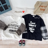 mix1001 Simple Number Letter Sleeve Top Children 5-17 Baju Budak Lelaki Tshirt Budak Lelaki