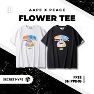 Aape Peace Flower Tee Basic Logo Ape Head Unisex Fashion Hype Modern T Shirt