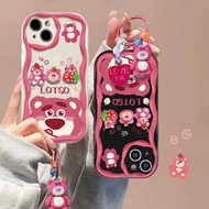 For OPPO A79 5G OPPO Reno 10 5G OPPO Reno 10 Pro 5G Phone Case 3D Strawberry Bear Doll +Chain