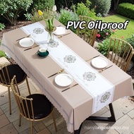 PVC Tablecloth Waterproof Oil-Proof Nordic Coffee Table Cloth Long Dining Table Mat for 2 4 6 8 Seat