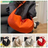 AVOCAYY Commuting Bag, Solid Color Lightweight Dumpling Bag, Casual Large Capacity Dumpling Shape Zipper Bag Students