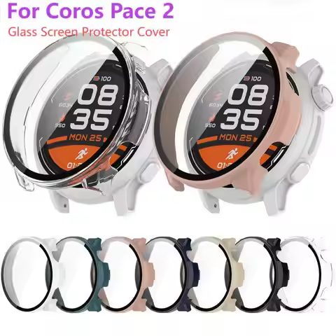 Tempered Glass Case for Coros Pace 2 Smart Watch Strap Bumper Shell Full Cover Screen Protector Acce