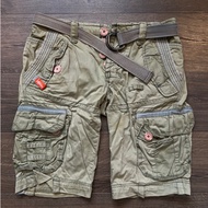 Superdry Dry Work Shorts Thin Style-With Belt (Out Of Print) 85% New Army Green