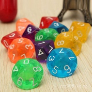 New10Multi-sided dice, crystal number dice, math teaching aids, colorful tabletop game, multi-sided 