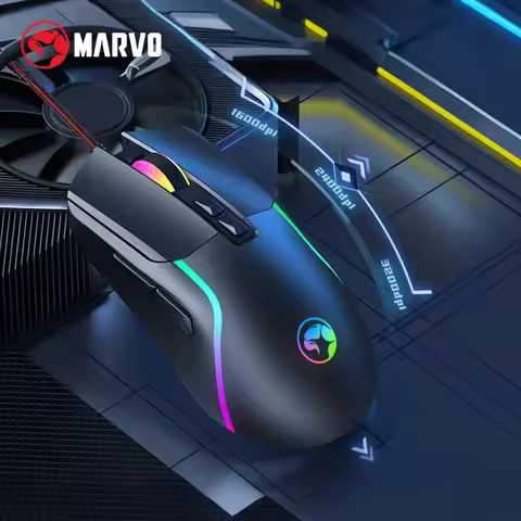 MARVO M292 CAPO 20 Wired Right Hand E-sports Mouse 7 Buttons Mixed Backlit 603FP Chip 8000DPI High P