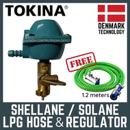 ✗Shellane / Solane LPG Regulator With Hose Set Gas Snap On Heavy Duty And &amp; Original Tokina Denmark
