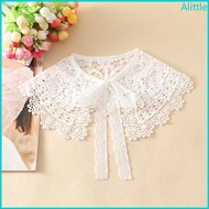 Alia Spring Hollow Out Ribbon Bowknot False Fake Collar Shawl Wrap Embroidery Lace Floral Leaves Sun