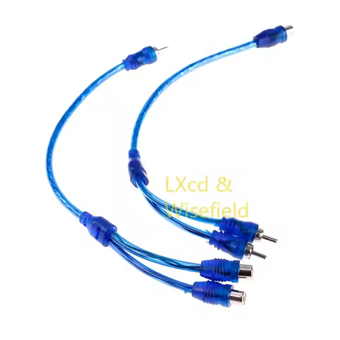 1Pcs Car Audio Cable 1 Male To 2 Female / 1 Female RCA 2 Male Adapter Cable Wire Splitter Stereo Aud