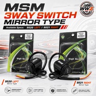 MSM Motorcycle 3Way Switch Mirror Type Left/Right Mirror Mount
