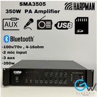 HARPMAN SMA3505/BT 350W Public Address Amplifier PA System Bluetooth  Mixing Amplifier with 2Mic zon
