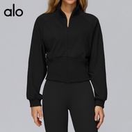 alo Autumn Winter Stand Collar Sweatshirt Windproof Zipper Warm Sweatshirt Versatile Loose Outdoor R