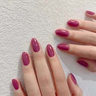 New Rose Red Short Oval Nail Wearable20250831