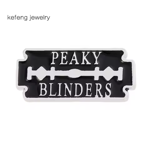 Fashion Thomas Shelby Peaky Blinder razor blade pin badge Gift for Fathers Men Friends Metal Enamel 