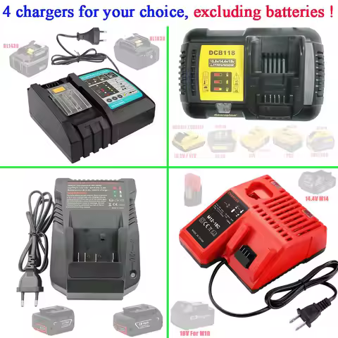Li-Ion Battery Charger For Makita For Bosch For Dewalt For Milwaukee 14.4V 18V 20V DC18RC DCB118 101