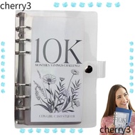CHERRY Savings Binder, Labeled Slots PVC Envelope Savings Challenge Binder, Money Binder with Cash E