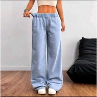 Women's Baggy Jeans with Elastic waist Culottes, Jumbo Denim, 6 High waist Pants, Jumbo Fit Women's 