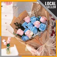 Rose Building Blocks Pink Roses Present Gift Flower Brick Plastic Hottest Girl Gift Set Wish 520 Cou