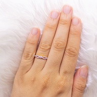 Happy Jewelry แหวนเพชรโบว์บ่าคู่ ทองแท้ 9k 37.5% เพชรเกสร ME584