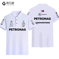 ชุดทีมแข่ง Mercedes Benz Amg F1ใหม่2025เมอร์เซเดสเบนซ์แฮมิลตันเสื้อทีมแขนสั้น