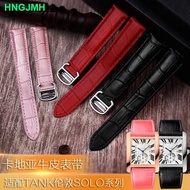 2024 High quality new for▲ XIN-C时尚9 Suitable for Cartier cartier key leather watch strap female flat tank TANK London male 16 18 20