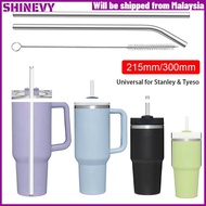 【Malaysia Spot】SHINEVY 6Pcs Stainless Steel Straws, Straight Bent Silver Cup Straw,  8mm Reusable Dr