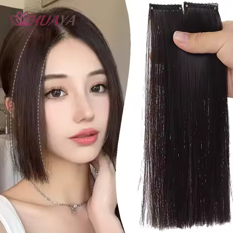 1 Pair Hime Cut Clip‑in Bangs, Synthetic Fiber, BB‑Clip, Secure Non‑Slip for Daily & Party