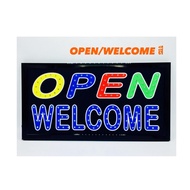 ป้ายไฟLED ป้ายไฟสำเร็จรูป ขนาด48*25 ซม. OPEN WELCOME อักษร ตกแต่งหน้าร้าน LED SIGN ข้อความ