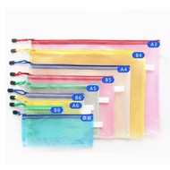 A3/A4/A5/B4/B5/Pencil Case Size Mesh Grid Zipper File Bag Waterproof Document File Folder Bag