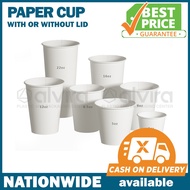 ◄™▩100pcs/pack Plain White Paper Cup 3oz / 5oz / 6.5oz / 8oz / 12oz / 16oz / 22oz