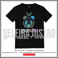 CAHAYA Dj Panda T-Shirt with Rainbow Glows When Exposed to Light - Free Sticker - Sizes SML XL XXL