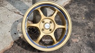 New Car Sport Rim ADVAN RACING GT Wheels 16x7J 4x100 ET38 Light Gold with Blue Line - READY STOCK