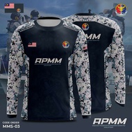 Full Sublimation Material Malaysia APMM Maritime-Themed Long Sleeve: Sea Camouflage + Anchor Element