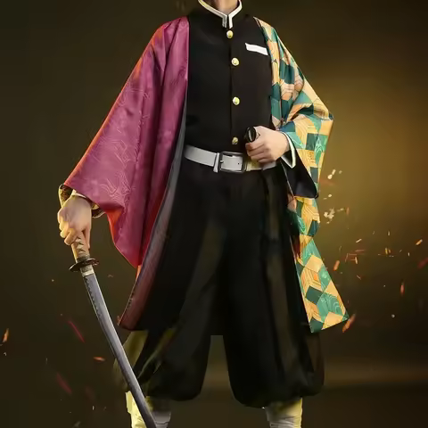 Anime Tomioka Giyuu Cosplay Costumes Kimetsu Cloak Man Coat Lining Pants Wig Halloween Costumes