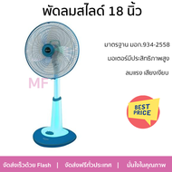 พัดลมสไลด์ 18นิ้ว SHARP PJ-SL181TQ สีฟ้า  ใบพัดมีขนาดใหญ่ ลมแรงทั่วบริเวณ  มอเตอร์ประสิทธิภาพสูง ประหยัดไฟ รับประคุณภาพสินค้า