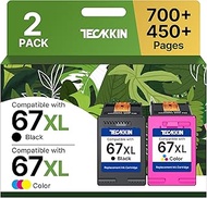 67XL Ink Cartridges Remanufactured for HP Ink 67 Black and Color Combo Pack Works for hp deskjet 275