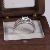 S925 Sterling Silver Moissanite Diamond Ring 1ct Gentleman Men's Ring Unique Domineering Men's Ring 