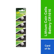 GP Lithium Coin Cells Battery CR1616 (Card of 5s)