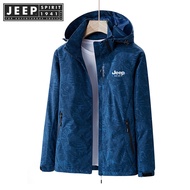 JEEP SPIRIT 1941 ESTD Mens Outdoor Jacket Hoodie Clothing Mens Breathable Sports Outdoor Clothing