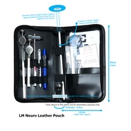 LABMEDSG LM Neurological Pouch for Neuro Tools, PU leather,  slot compartments, organiser OSCE clini